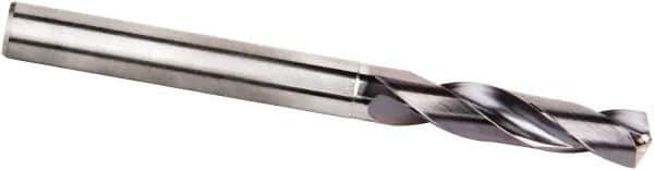 Kennametal - 1/2" 135° Spiral Flute Solid Carbide Screw Machine Drill Bit - Multilayer TiAlN Finish, Right Hand Cut, 60mm Flute Length, 107mm OAL, Standard Point, Straight Shank - Exact Tool & Supply