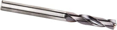 Kennametal - 1/2" 135° Spiral Flute Solid Carbide Screw Machine Drill Bit - Multilayer TiAlN Finish, Right Hand Cut, 60mm Flute Length, 107mm OAL, Standard Point, Straight Shank - Exact Tool & Supply