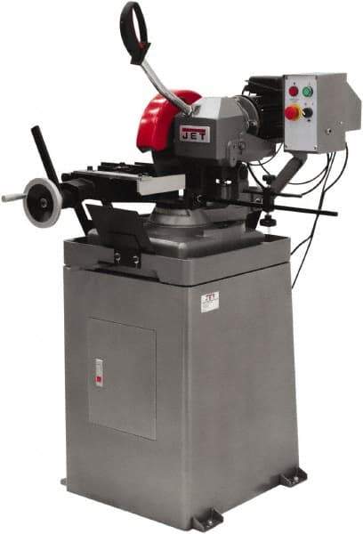 Jet - 2 Cutting Speeds, 275mm Blade Diam, Cold Saw - 54 & 108 RPM Blade Speed, Floor Machine, 3 Phase, Compatible with Ferrous Material - Exact Tool & Supply