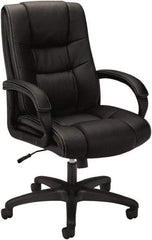 Basyx - 45-1/2" High Executive Chair - 28" Wide x 40" Deep, Vinyl Seat, Black - Exact Tool & Supply