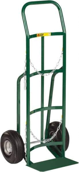 Little Giant - 800 Lb Capacity 47" OAH Cylinder Hand Truck - 8 x 14" Base Plate, Continuous Handle, Steel, Flat-Free Microcellular Foam Wheels - Exact Tool & Supply