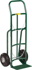 Little Giant - 800 Lb Capacity 47" OAH Cylinder Hand Truck - 8 x 14" Base Plate, Continuous Handle, Steel, Flat-Free Microcellular Foam Wheels - Exact Tool & Supply