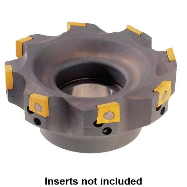 Kennametal - 4 Inserts, 63mm Cut Diam, 22mm Arbor Diam, 10mm Max Depth of Cut, Indexable Square-Shoulder Face Mill - 0/90° Lead Angle, 40mm High, 4.21103.. Insert Compatibility, Series Fix-Perfect - Exact Tool & Supply