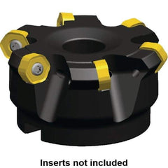 Kennametal - 46.13mm Cut Diam, 22mm Arbor Hole, 4.4mm Max Depth of Cut, 30° Indexable Chamfer & Angle Face Mill - 4 Inserts, HNGJ 0604... Insert, Right Hand Cut, 4 Flutes, Through Coolant, Series Dodeka Mini - Exact Tool & Supply