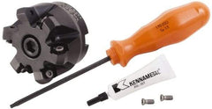 Kennametal - 2" Cut Diam, 3/4" Arbor Hole, 3.23mm Max Depth of Cut, 45° Indexable Chamfer & Angle Face Mill - 6 Inserts, HNGJ 0604... Insert, Right Hand Cut, 6 Flutes, Through Coolant, Series Dodeka Mini - Exact Tool & Supply