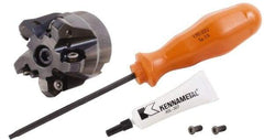 Kennametal - 1" Cut Diam, 1/2" Arbor Hole, 3.23mm Max Depth of Cut, 45° Indexable Chamfer & Angle Face Mill - 5 Inserts, HNGJ 0604... Insert, Right Hand Cut, 5 Flutes, Through Coolant, Series Dodeka Mini - Exact Tool & Supply