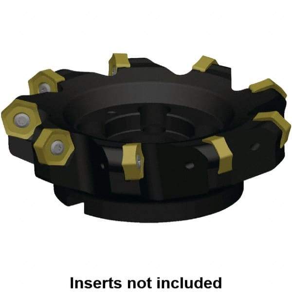 Kennametal - 117.33mm Cut Diam, 32mm Arbor Hole, 8mm Max Depth of Cut, 45° Indexable Chamfer & Angle Face Mill - 5 Inserts, HNPJ 1307... Insert, Right Hand Cut, 5 Flutes, Through Coolant, Series Dodeka Max - Exact Tool & Supply