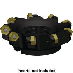 Kennametal - 177.32mm Cut Diam, 40mm Arbor Hole, 8mm Max Depth of Cut, 45° Indexable Chamfer & Angle Face Mill - 9 Inserts, HNPJ 1307... Insert, Right Hand Cut, 9 Flutes, Through Coolant, Series Dodeka Max - Exact Tool & Supply