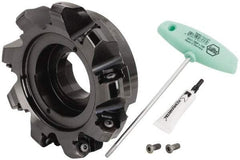 Kennametal - 6" Cut Diam, 2" Arbor Hole, 8mm Max Depth of Cut, 45° Indexable Chamfer & Angle Face Mill - 9 Inserts, HNPJ 1307... Insert, Right Hand Cut, 9 Flutes, Through Coolant, Series Dodeka Max - Exact Tool & Supply