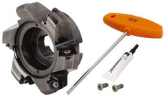 Kennametal - 5" Cut Diam, 1-1/2" Arbor Hole, 8mm Max Depth of Cut, 45° Indexable Chamfer & Angle Face Mill - 6 Inserts, HNPJ 1307... Insert, Right Hand Cut, 6 Flutes, Through Coolant, Series Dodeka Max - Exact Tool & Supply