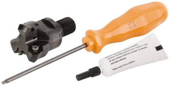 Kennametal - 45° Lead Angle, 39.93mm Max Cut Diam, 1-1/4" Min Cut Diam, 3.23mm Max Depth of Cut, Indexable Chamfer & Angle End Mill - 3 Inserts, HNGJ 0604ANENLD Insert Style, 62.61mm OAL, Through Coolant, Modular Connection - Exact Tool & Supply