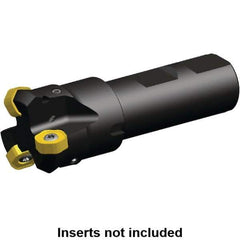 Kennametal - 45° Lead Angle, 40.17mm Max Cut Diam, 32mm Min Cut Diam, 3.2mm Max Depth of Cut, Indexable Chamfer and Angle End Mill - 4 Inserts, HNGJ 0604ANENLD Insert Style, 97mm Overall Length, Through Coolant, Straight Shank - Exact Tool & Supply