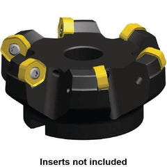 Kennametal - 5 Inserts, 2.093" Cutter Diam, 0.064" Max Depth of Cut, Indexable High-Feed Face Mill - 0.8661" Arbor Hole Diam, 1.575" High, KSHR Toolholder, HNGJ 0905.. Inserts, Series Dodeka Mini High-Feed - Exact Tool & Supply