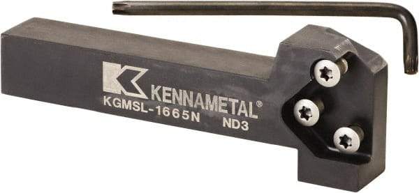 Kennametal - External Thread, 152.4mm OAL, Left Hand Indexable Grooving Cutoff Toolholder - 25.4mm Shank Height x 25.4mm Shank Width, KGMS Toolholder Style, Series A4 - Exact Tool & Supply