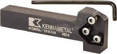 Kennametal - External Thread, 152.4mm OAL, Left Hand Indexable Grooving Cutoff Toolholder - 25.4mm Shank Height x 25.4mm Shank Width, KGMS Toolholder Style, Series A4 - Exact Tool & Supply