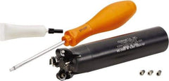 Kennametal - 1-1/2" Cutting Diam, 1-1/4" Shank Diam, 1-1/2" Max Depth of Cut, Straight Shank Indexable Copy End Mill - 4 Inserts, RP.T 43.. Insert, KSRM Toolholder, Through Coolant - Exact Tool & Supply