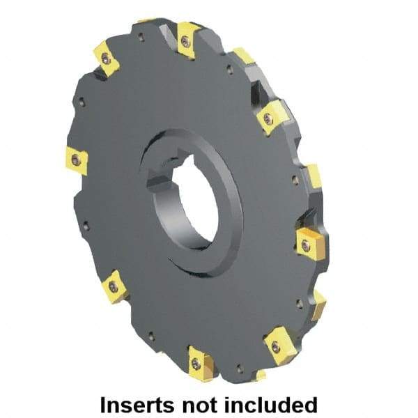Kennametal - Arbor Hole Connection, 5/16" Cutting Width, 1-3/4" Depth of Cut, 6" Cutter Diam, 1-1/2" Hole Diam, 8 Tooth Indexable Slotting Cutter - 90° LN Toolholder, LNE 1245... Insert - Exact Tool & Supply