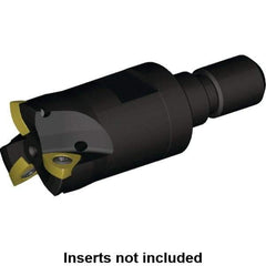 Kennametal - 20mm Cut Diam, 0.033" Max Depth, M10 Modular Connection Indexable High-Feed Helical End Mill - Screw Holding Method, WP..0302.. Insert, Through Coolant - Exact Tool & Supply