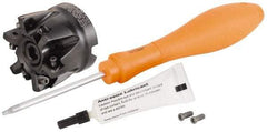 Kennametal - 6 Inserts, 2" Cutter Diam, 0.059" Max Depth of Cut, Indexable High-Feed Face Mill - 3/4" Arbor Hole Diam, 1.57" High, KF2X Toolholder, WOEJ 0905.. Inserts, Series KenFeed 2X - Exact Tool & Supply