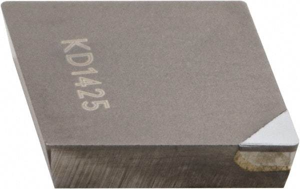 Kennametal - CPG421 Grade KD1425 Polycrystalline Diamond (PCD) Turning Insert - Uncoated, 80° Diamond, 1/2" Inscr Circle, 1/8" Thick, 1/64" Corner Radius - Exact Tool & Supply