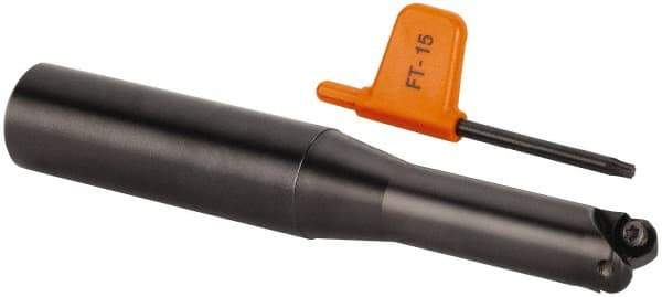 Kennametal - 15mm Cutting Diam, 63/64" Shank Diam, 0.5906" Max Depth of Cut, Straight Shank Indexable Copy End Mill - 2 Inserts, RD.X 0702.. Insert - Exact Tool & Supply