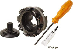 Kennametal - 100mm Cut Diam, 3mm Max Depth, 32mm Arbor Hole, 9 Inserts, RN.J 1204... Insert Style, Indexable Copy Face Mill - KDR Cutter Style, 22,150 Max RPM, 50mm High, Through Coolant, Series Rodeka - Exact Tool & Supply