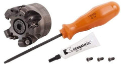 Kennametal - 63mm Cut Diam, 6mm Max Depth, 22mm Arbor Hole, 6 Inserts, RN.J 1204... Insert Style, Indexable Copy Face Mill - KDR Cutter Style, 40mm High, Through Coolant, Series Rodeka - Exact Tool & Supply