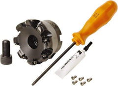 Kennametal - 76.2mm Cut Diam, 2.97mm Max Depth, 1" Arbor Hole, 8 Inserts, RN.J 1204... Insert Style, Indexable Copy Face Mill - KDR Cutter Style, 25,370 Max RPM, 2 High, Through Coolant, Series Rodeka - Exact Tool & Supply