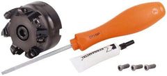 Kennametal - 76.2mm Cut Diam, 6.35mm Max Depth, 1" Arbor Hole, 7 Inserts, RP.T 43.. Insert Style, Indexable Copy Face Mill - KSRM Cutter Style, 24,400 Max RPM, 50mm High, Series KSRM - Exact Tool & Supply