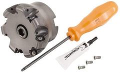 Kennametal - 80mm Cut Diam, 6mm Max Depth, 27mm Arbor Hole, 7 Inserts, RN.J 1204... Insert Style, Indexable Copy Face Mill - KDR Cutter Style, 50mm High, Through Coolant, Series Rodeka - Exact Tool & Supply