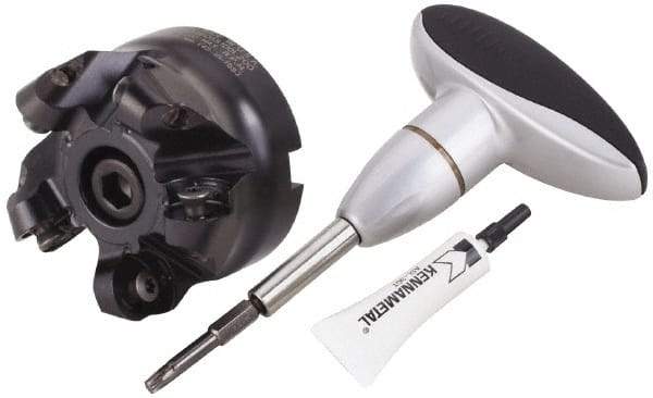 Kennametal - 76.2mm Cut Diam, 9.53mm Max Depth, 1" Arbor Hole, 5 Inserts, RCGX 64.. Insert Style, Indexable Copy Face Mill - KSRM Cutter Style, 15,000 Max RPM, 2 High, Through Coolant, Series Beyond Blast KSRM - Exact Tool & Supply