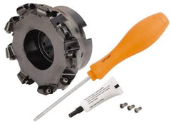 Kennametal - 101.6mm Cut Diam, 6mm Max Depth, 1-1/4" Arbor Hole, 9 Inserts, RP.T 1204... Insert Style, Indexable Copy Face Mill - BMD400 Cutter Style, 23,800 Max RPM, 2 High, Through Coolant, Series KSRM - Exact Tool & Supply