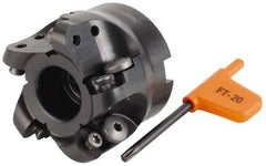 Kennametal - 52mm Cut Diam, 8mm Max Depth, 22mm Arbor Hole, 4 Inserts, RD.X 1604... Insert Style, Indexable Copy Face Mill - 50mm High, Series KDM - Exact Tool & Supply