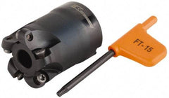 Kennametal - 40mm Cut Diam, 5mm Max Depth, 16mm Arbor Hole, 5 Inserts, RD.. 1003... Insert Style, Indexable Copy Face Mill - 40mm High, Series KDM - Exact Tool & Supply
