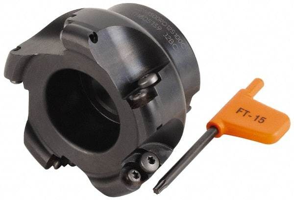 Kennametal - 76.2mm Cut Diam, 6mm Max Depth, 1" Arbor Hole, 5 Inserts, RD.. 12T3... Insert Style, Indexable Copy Face Mill - KDM300 Cutter Style, 50.04mm High, Series KDM - Exact Tool & Supply
