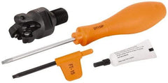 Kennametal - 38.1mm Cutting Diam, 1-1/2" Max Depth of Cut, Modular Connection Indexable Copy End Mill - 3 Inserts, RP.T 1605M0.. Insert, BMD Toolholder, Through Coolant - Exact Tool & Supply
