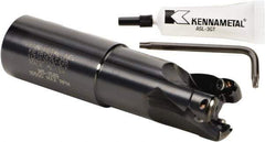 Kennametal - 1-1/4" Cut Diam, 0.404" Max Depth of Cut, 1-1/4" Shank Diam, 122.94mm OAL, Indexable Square Shoulder End Mill - LF.W 2.52.R Inserts, Weldon Shank, 0° Lead Angle, Series RPF - Exact Tool & Supply