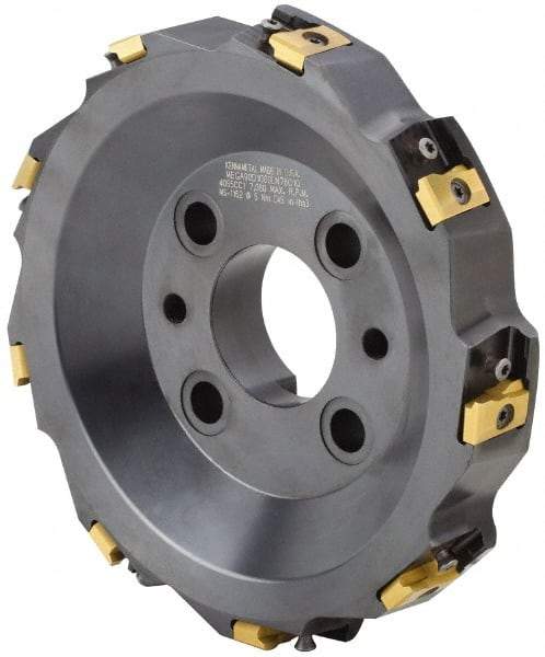 Kennametal - 9 Inserts, 10" Cut Diam, 2-1/2" Arbor Diam, 25.45mm Max Depth of Cut, Indexable Square-Shoulder Face Mill - 0/90° Lead Angle, 2-3/8" High, LN.U 2210.. Insert Compatibility, Series MEGA90 - Exact Tool & Supply