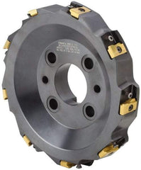 Kennametal - 9 Inserts, 10" Cut Diam, 2-1/2" Arbor Diam, 25.45mm Max Depth of Cut, Indexable Square-Shoulder Face Mill - 0/90° Lead Angle, 2-3/8" High, LN.U 2210.. Insert Compatibility, Series MEGA90 - Exact Tool & Supply