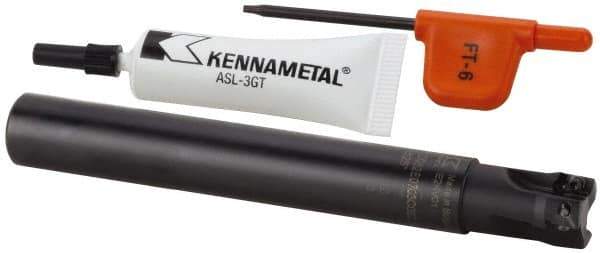 Kennametal - 15.75mm Cut Diam, 6.98mm Max Depth of Cut, 5/8" Shank Diam, 5" OAL, Indexable Square Shoulder End Mill - EP.. 0708.. Inserts, Cylindrical Shank, 0° Lead Angle, Through Coolant, Series Mill 1-07 - Exact Tool & Supply