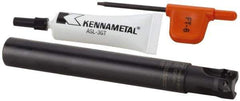 Kennametal - 15.75mm Cut Diam, 6.98mm Max Depth of Cut, 5/8" Shank Diam, 5" OAL, Indexable Square Shoulder End Mill - EP.. 0708.. Inserts, Cylindrical Shank, 0° Lead Angle, Through Coolant, Series Mill 1-07 - Exact Tool & Supply