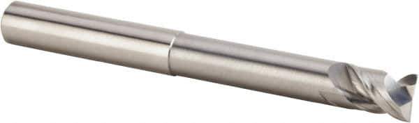 Kennametal - 1/2", 2 Flute, Single End, Solid Carbide, 0.06" Corner Radius End Mill - 6" OAL, 45° Helix, Right Hand Flute, 5/8" LOC, Right Hand Cut, 3-3/8" Extended Reach - Exact Tool & Supply