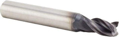 Kennametal - 8mm, 11mm LOC, 8mm Shank Diam, 43mm OAL, 3 Flute, Solid Carbide Square End Mill - Single End, AlTiN Finish, Spiral Flute, 38° Helix, Centercutting, Right Hand Cut, Right Hand Flute, Series UEDE - Exact Tool & Supply