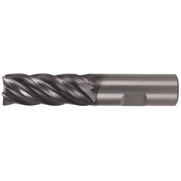 Kennametal - 1", 5 Flute, Single End, Solid Carbide, Corner Radius End Mill - 4-1/2" OAL, 38° Helix, Right Hand Flute, 1-3/4" LOC, Right Hand Cut - Exact Tool & Supply