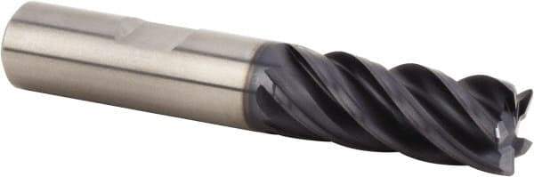 Kennametal - 1", 5 Flute, Single End, Solid Carbide, Corner Radius End Mill - 4-1/2" OAL, 38° Helix, Right Hand Flute, 1-3/4" LOC, Right Hand Cut - Exact Tool & Supply