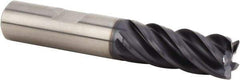 Kennametal - 1", 5 Flute, Single End, Solid Carbide, Corner Radius End Mill - 4-1/2" OAL, 38° Helix, Right Hand Flute, 1-3/4" LOC, Right Hand Cut - Exact Tool & Supply