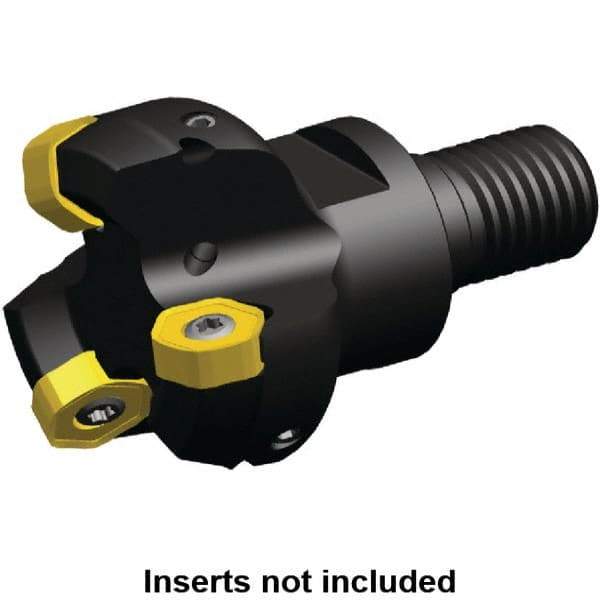 Kennametal - 25mm Cut Diam, 0.064" Max Depth, M16 Modular Connection Indexable High-Feed End Mill - Screw Holding Method, HNGJ0604ANENLD Insert, KSHR Toolholder, Through Coolant - Exact Tool & Supply