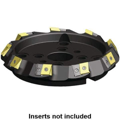 Kennametal - 125mm Cut Diam, 40mm Arbor Hole, 21.4mm Max Depth of Cut, 60° Indexable Chamfer & Angle Face Mill - 6 Inserts, LN.U 2210... Insert, Right Hand Cut, 6 Flutes, Through Coolant, Series MEGA60 - Exact Tool & Supply