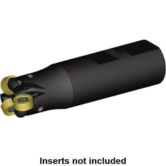 Kennametal - 25mm Cutting Diam, 63/64" Shank Diam, 63/64" Max Depth of Cut, Straight Shank Indexable Copy End Mill - 3 Inserts, RN.J 10T3M0.N.. Insert, KDR Toolholder - Exact Tool & Supply