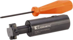 Kennametal - 1.2598" Cutting Diam x 0.5512" Cutting Width, 4 Cutter Inserts, 1.2598" Shank Diam, Indexable T-Slot Cutter - Insert Style SDMT 080308EGG, 4.7244" OAL, 2 Flutes - Exact Tool & Supply